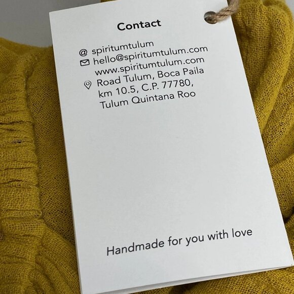 Spiritum Tulum Women’s Itzia Boho Cotton Gauze Maxi Dress – Mustard Yellow OS - Picture 8 of 8